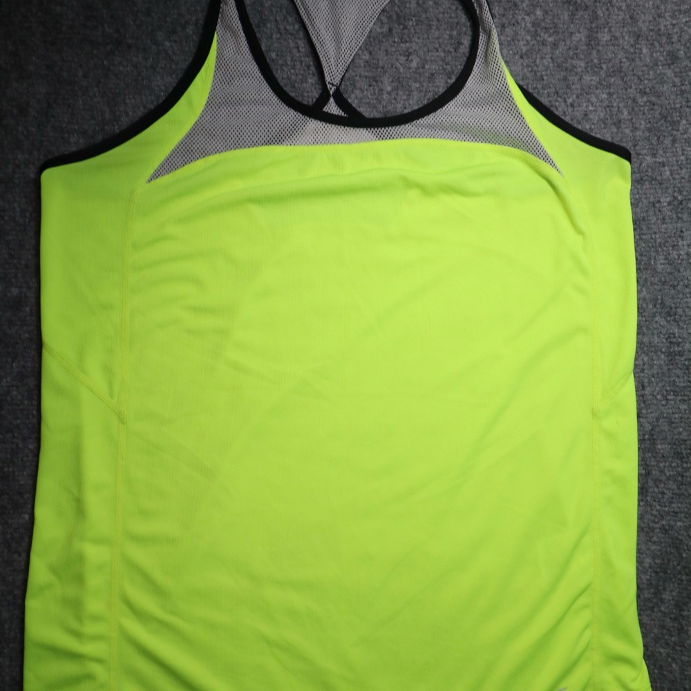 Nike Black and Neon Yellow Racerback Tank
